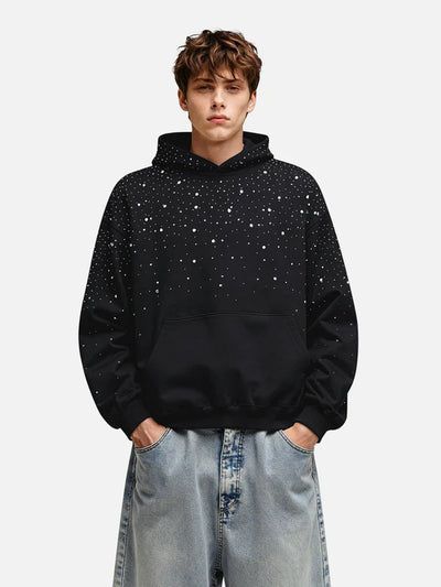 Premium Rhinestone Sparkle Hoodie — Y2K Streetwear | Unisex + Party Ready Look