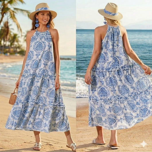 Boho Halterneck Beach Dress