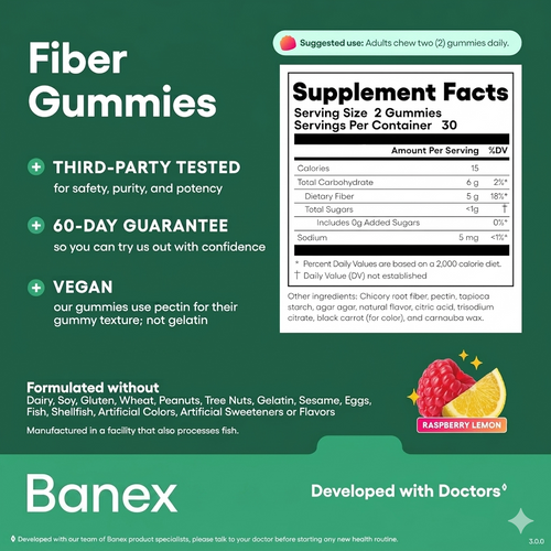 Banex Fiber Gummies – Daily Prebiotic Fiber for Gut Health