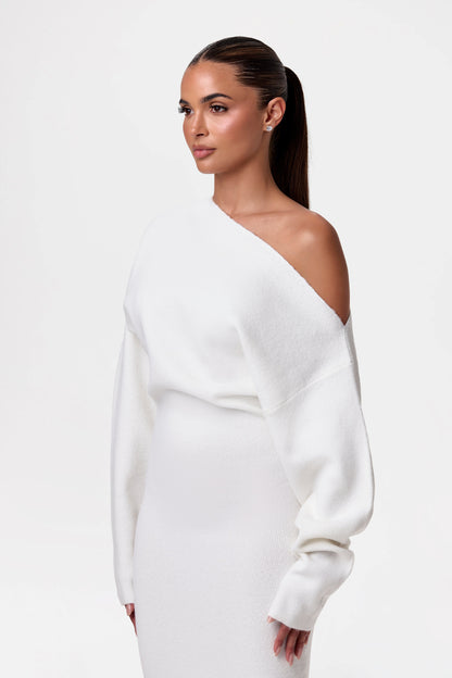 Off-Shoulder Sweater Dress