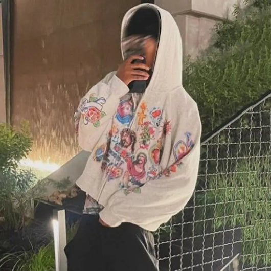 Risen King Graphic Print Hoodie