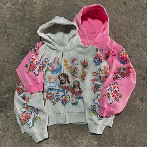 Risen King Graphic Print Hoodie