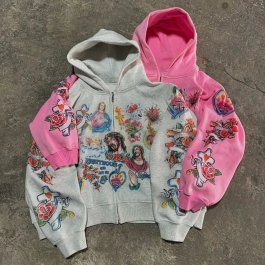 Risen King Graphic Print Hoodie