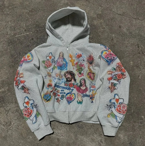 Risen King Graphic Print Hoodie