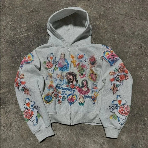 Risen King Graphic Print Hoodie