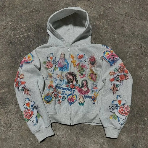 Risen King Graphic Print Hoodie