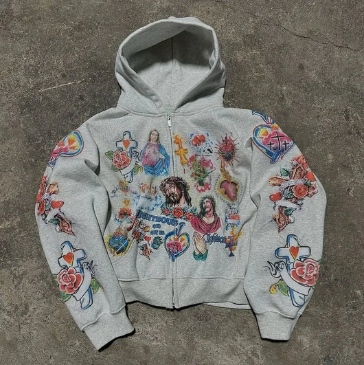 Risen King Graphic Print Hoodie