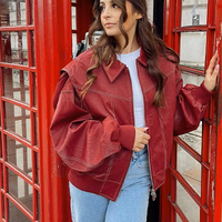 CONTRAST LEATHER JACKET