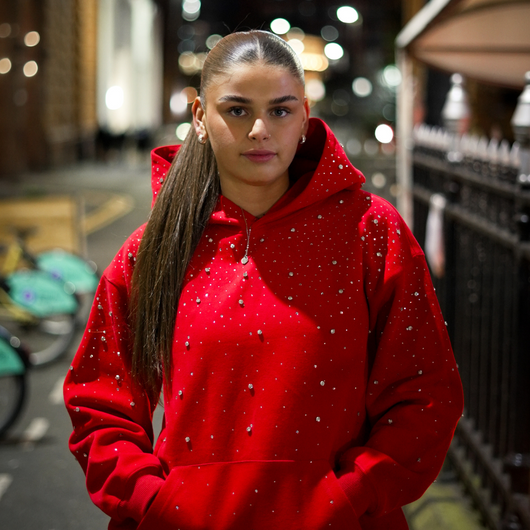 Premium Rhinestone Sparkle Hoodie — Y2K Streetwear | Unisex + Party Ready Look