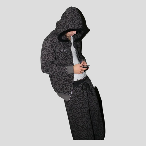 Leopard Print Zip-up Hoodie + Free Sweats