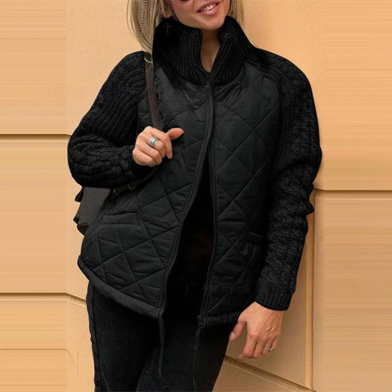 Knit Patchwork Puffy Jacket