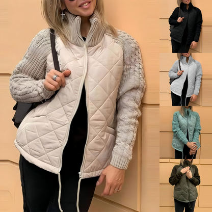 Knit Patchwork Puffy Jacket