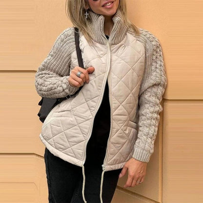 Knit Patchwork Puffy Jacket